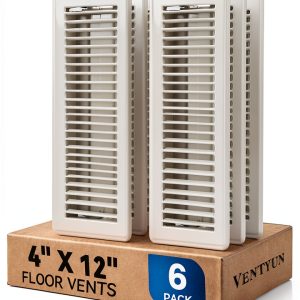 Ventyun Floor Vent Covers White 4x12 Inches 6PCS-0