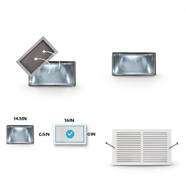 EZ-FLO Grille Return Air Vent 14x6 in Wall Mount Powder Coated-2