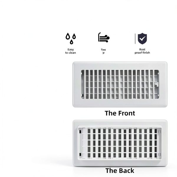 HQZHQZ Floor Vent Cover 4x10 White 4Pack Steel Register-3