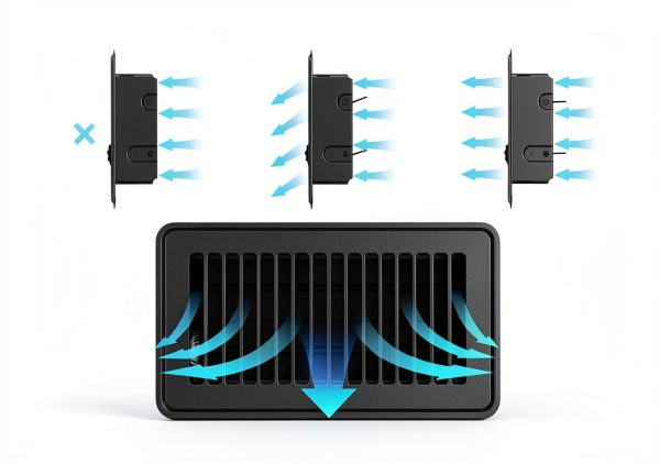 6X12 Floor Vent Covers BYEWIRE Steel Black 2-Pack Register-1