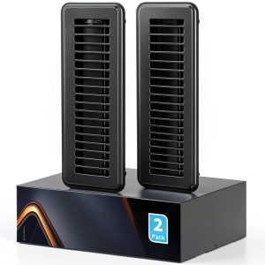 BYEWIRE 2x10 Black Steel Floor Vent Cover 2 Pack – Rust-Resistant Dual-0