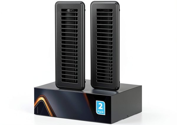 BYEWIRE 2x10 Black Steel Floor Vent Cover 2 Pack – Rust-Resistant Dual-0