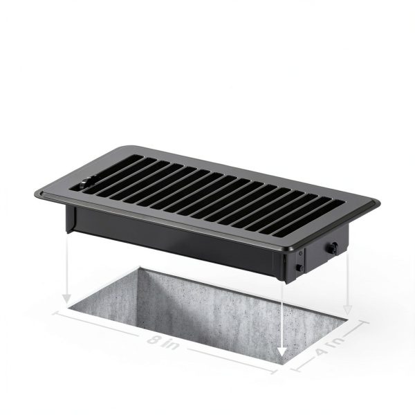 Floor Vent Cover 4x8 Black Steel 2-Pack BYEWIRE Premium-2
